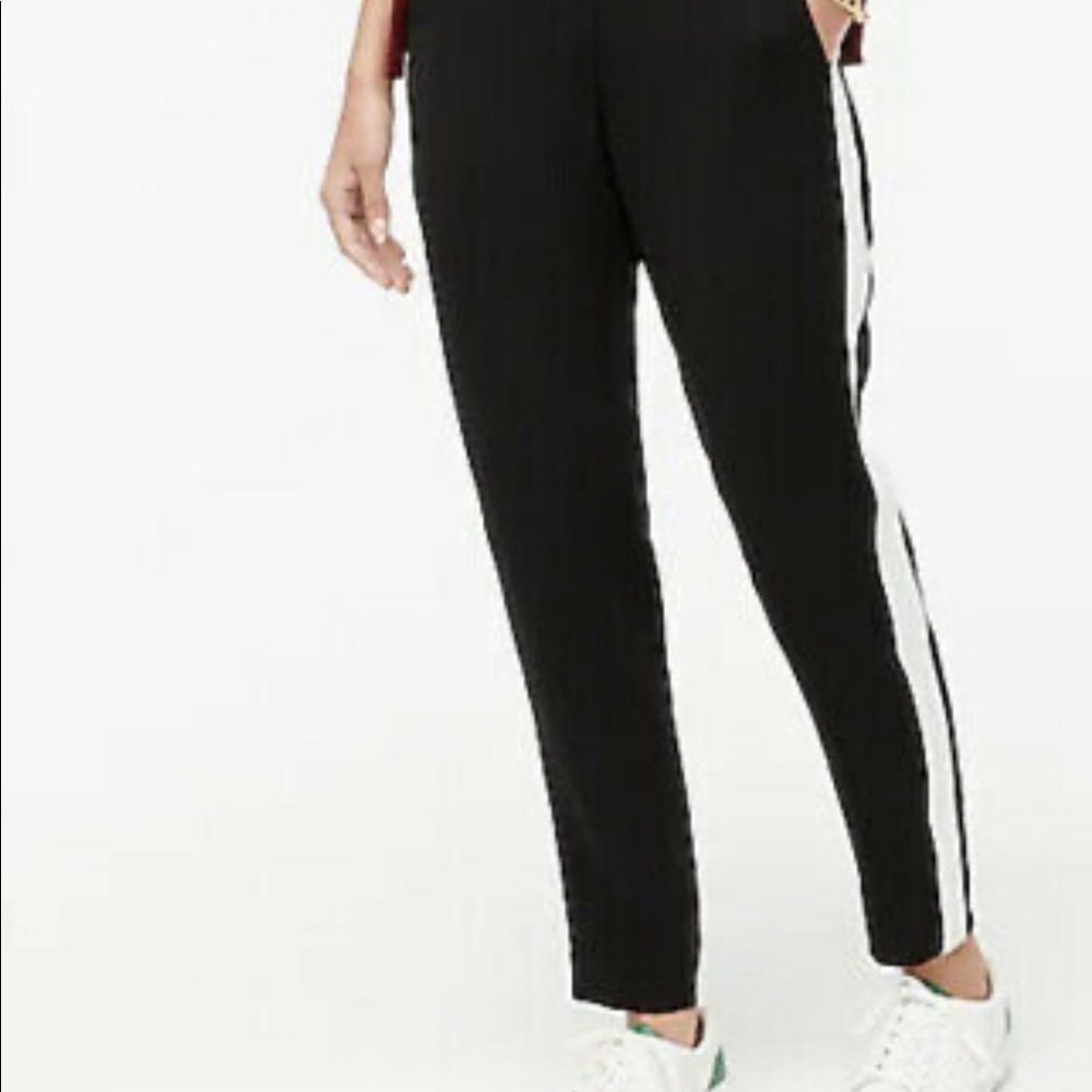 J. Crew Jaime Pants tuxedo black w/white side stripe size 12 NWT